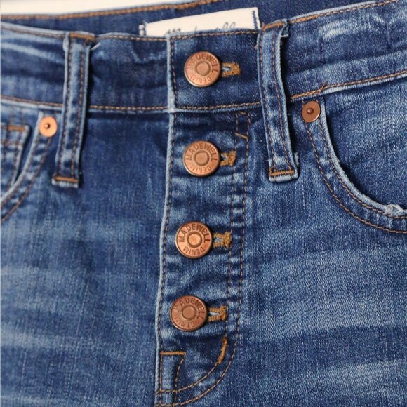 Madewell 10" High-Rise Skinny Jeans Drop-Hem Edition Women's 26 Button Fly $135 - Picture 14 of 16